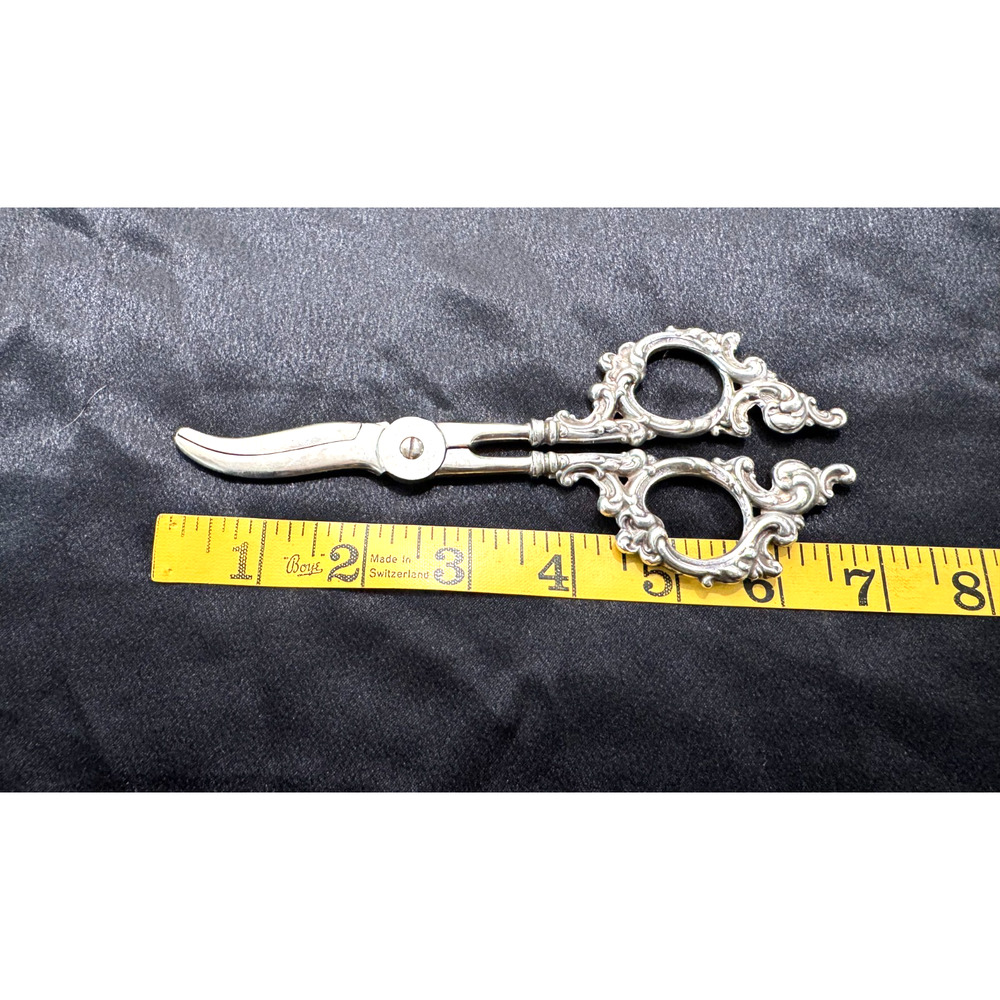 Voss Cut Co. Sterling Silver Poultry Scissors Germany Ornate Handle 66 Gr Vtg